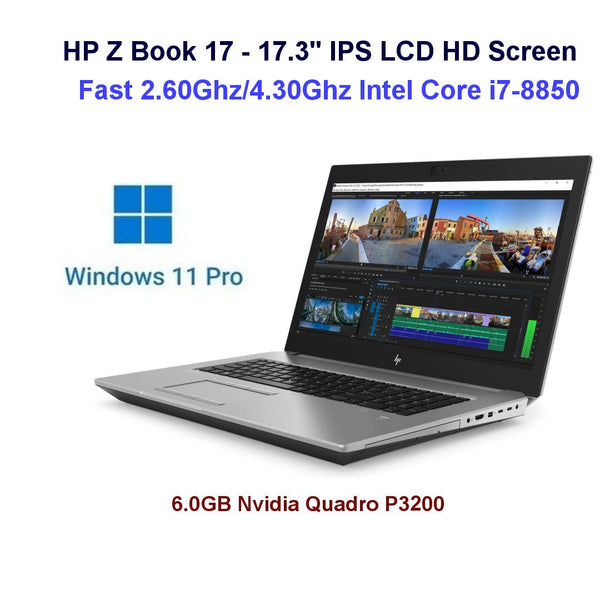 Fast 2.60Ghz/4.30Ghz Intel Core i7-8850H HP Z Book 17 (G5) Mobile Work